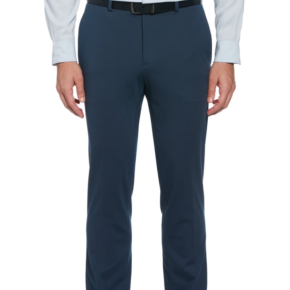 Perry Ellis Men's Classic Slim Fit Blue Dress Pants